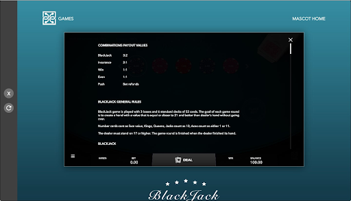 Mascot Black Jack Rules